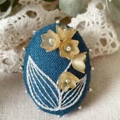 ⑥54ミナペルホネン ハンドメイド ブローチアクセサリー 鳥モチーフ 
