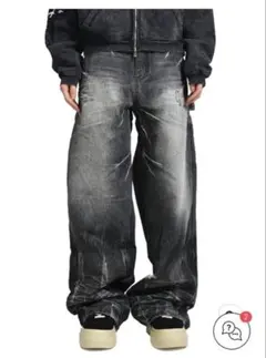 EMOstanceclub WIDE BAGGY JEANS / BLK - メルカリ