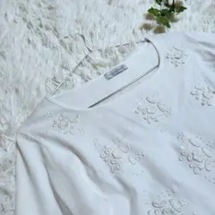 オースチンリード AUSTIN REED 刺繍カットソー上品レディースM美品のサムネイル