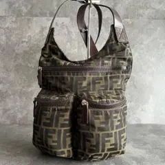 ⭐️FENDI⭐️フェンディ ズッカ柄 2ポケット キャンバス ショルダーバッグ