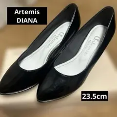 【Artemis DIANA】ブラックエナメルパンプス 23.5cm