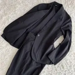 【良品】ユニクロ　セオリー　感動セットアップ　コットンライク　黒　コラボ　M