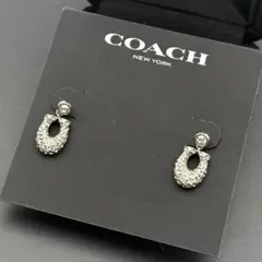 未使用保管品✨コーチ シグネチャーパヴェ ピアス クリスタル シルバー
