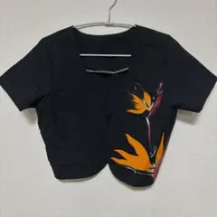 美品✨【S-細身のM相当】黒 クロップド丈 ボレロブラウス アジアン エスニック