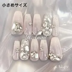 ネイルチップ ベイビーブーマー ワンホン ピンク 乳白色 韓国 リボン 冬 秋