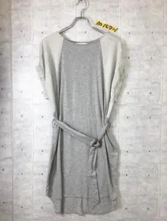新品タグ付き！Switch 切替デザインスリーブワンピース ベルト付き 訳アリ
