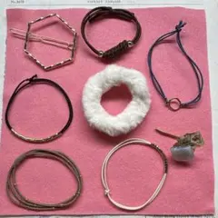 【お買い得！】8点セット　ヘアアクセサリー ヘアゴム