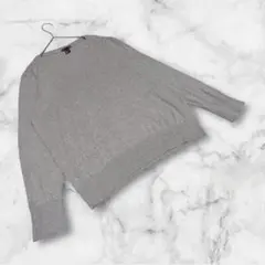 【エイチアンドエム】（L）ニット セーター 薄手 Vネック コットン グレー系