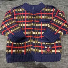 MH MIKIHOUSE ミキハウス チェック柄 カーディガン 上着