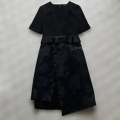 ブラック ペプラムデザイン 2wayワンピース PEELSLOWLY