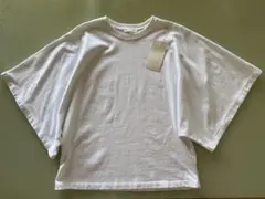 一度着用◆ZARAザラ◆ケープスリーブコットンTシャツ◆M◆ホワイト