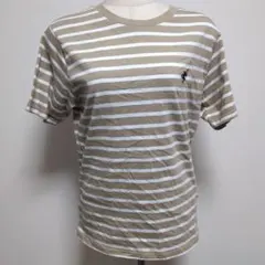 ジャバ　ボーダー柄 半袖Tシャツ ベージュ 刺繍ロゴのサムネイル