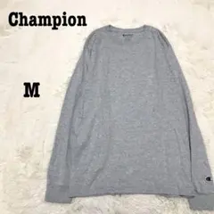 Champion ロンT 長袖 Tシャツ グレー シンプル　袖ロゴ カジュアルのサムネイル