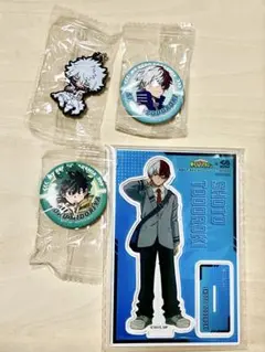 「ヒロアカくら寿司コラボ」轟焦凍 荼毘 出久 アクリルスタンド バッジ セット