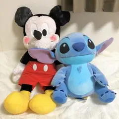 【2点セット】ディズニー ミッキーマウス スティッチ 超超BIG ぬいぐるみ