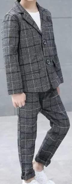 美品⭐︎キッズ グレーチェック　2点セット