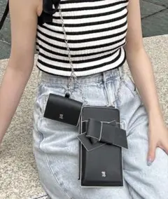 新品未使用】フレイアイディー バックルデザインミドルバッグ ブラウン