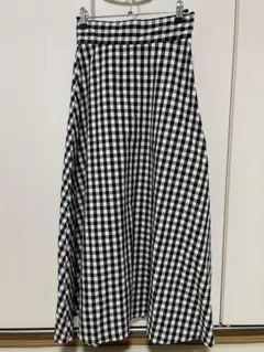 GU ジーユー　ギンガムチェック　ロングスカート