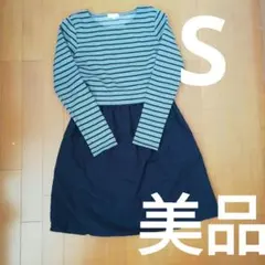 earth music&ecology ストライプカットソーワンピース Sサイズ