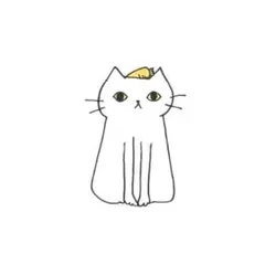 【1103】【白猫の絵】オリジナル手描きアナログイラスト原画　自作創作アート作品