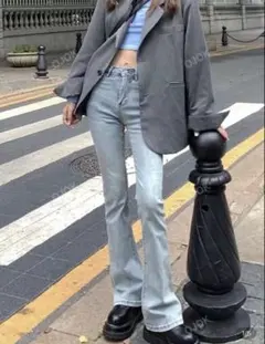 ブーツカットデニム・フレアデニム・ライトブルー