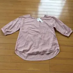 レディース トップス チュニック ブラウス 七分袖 ストライプ LL