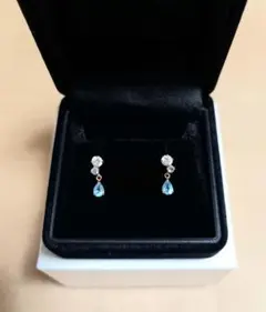 K10 ロンドンブルートパーズ オーバルピアス - メルカリ