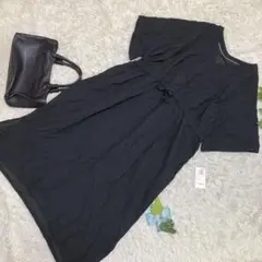 新品未使用　Hunch ハンチ　ロングワンピース　黒　ウエストゴム　ゆったり　M