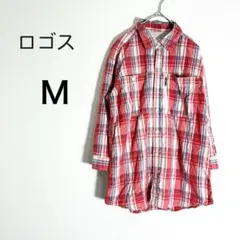 ロゴス レディース 長袖シャツ チェック M レッド系 アウトドアのサムネイル