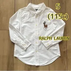 美品＊RALPH LAUREN＊5(115c)＊長袖シャツ＊ホワイト