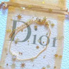 【限定1点】DIOR ゴールド　スターチャーム　と　ステンレス製ブレスレット