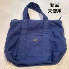【未使用】トートバッグ ネイビー B.L.U.E 花柄 チャック付 レディース