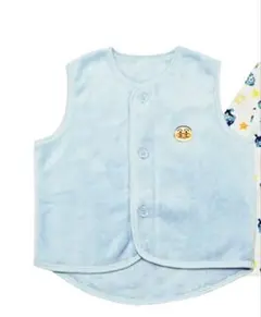 水色 ベビーベスト 95cm アンパンマン刺繍