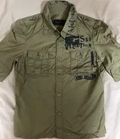 HYSTERIC GLAMOUR 半袖 ミリタリーシャツ カーキのサムネイル
