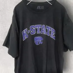 RUSSELL 古着 K-STATE ロゴ プリント Tシャツ XL C