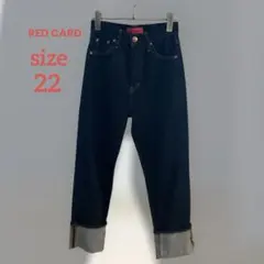 【美品】RED CARD ストレートロールアップデニム インディゴ22