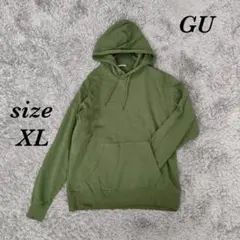 GU ジーユー (XL) 長袖 パーカー プルオーバー 無地 カジュアル