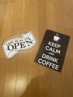 オープンサインとコーヒーサイン2点セット