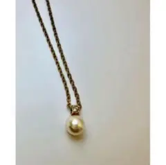 DIORパールチェーンネックレス