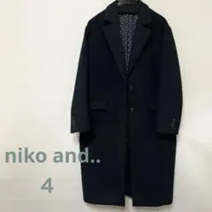 ★美品★niko and.. チェスターコート ダークネイビー　替えボタン付き