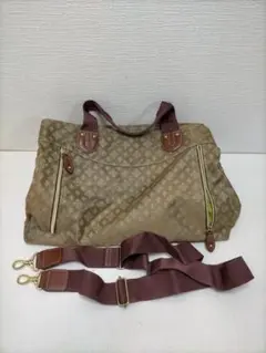 クリスチャンオリビエ ボストンバッグ　総柄　 ショルダー付　250929-7Y