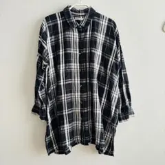 フェリシモ and myera ドルマンスリーブ リネンチェックシャツ Sサイズのサムネイル