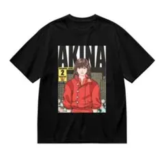 AKINA アニメ風 イラストTシャツ 黒 ストリー
