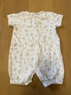 【ベルメゾン】花柄　半袖コットンロンパース