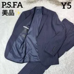 美品✨ パーフェクトスーツファクトリー セットアップ　ネイビー ストライプY5