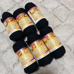 【新品】80デニールサイズ ブラックロング 厚地タイツ 6足セット