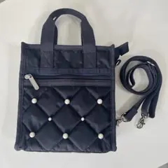 美品 Lesportsac レスポートサック ミニトート パールショルダー