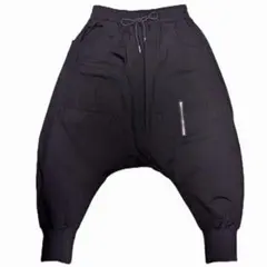 7分丈サルエルパンツ.ジョガーパンツ.黒.M.ウエストゴム.レディース.モード系