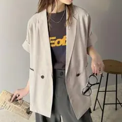 ドルマンショートスリーブジャケット　半袖ジャケット