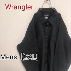 H107【US輸入】Wrangler(ラングラー)　長袖シャツ【2XL】ブラック